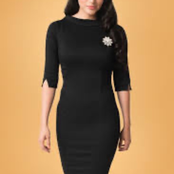 TAGS Black Wiggle Dress - Picture 1 of 4